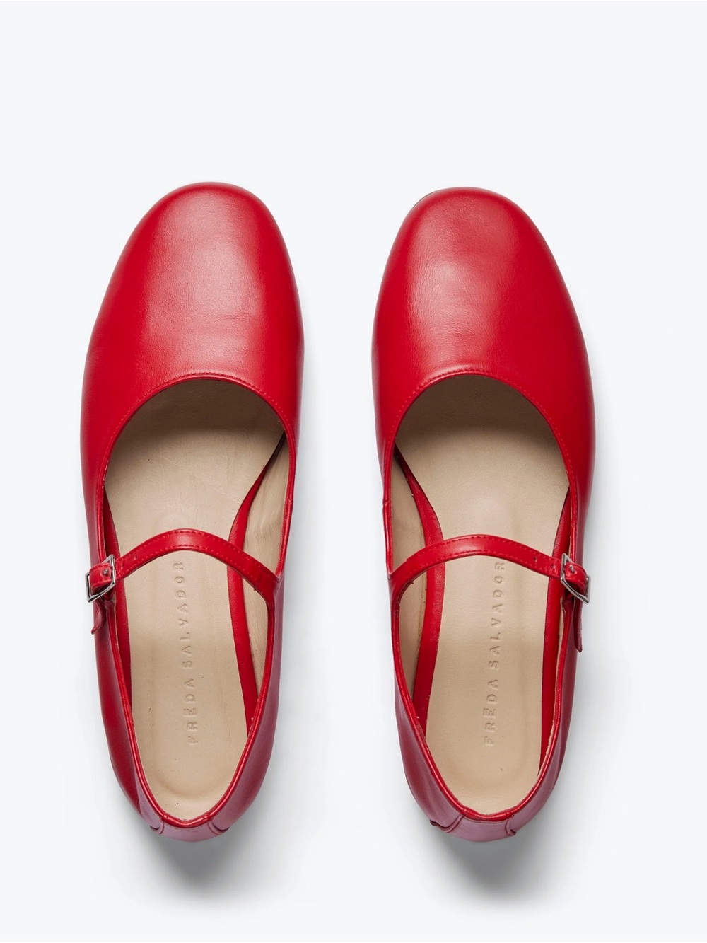 Freda Salvador Aubrey Mary Jane - Red Leather Flats